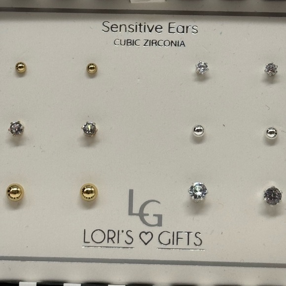 Box Set 6 Pairs Silver And Gold Stud Earrings - Picture 3 of 4